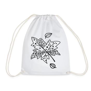 Autumn Leaf - Drawstring Bag - white - Front