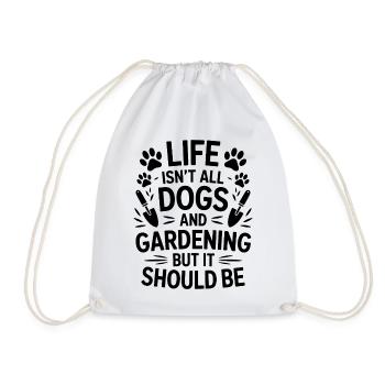 Garten Spruch Hunde Lustiges Gartenarbeit Geschenk - Turnbeutel - Weiß - Vorne