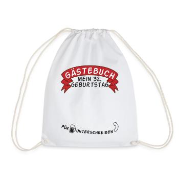 Gästebuch Mein 32. Geburtstag Geschenkidee - Turnbeutel - Weiß - Vorne