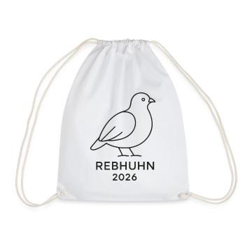 Rebhuhn Line Art – Vogel des Jahres 2026 Minimalis - Turnbeutel - Weiß - Vorne