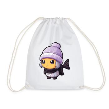 Fish Winter Animal Anime - Drawstring Bag - white - Front
