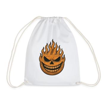 Halloween pumpkin flame design - Drawstring Bag - white - Front