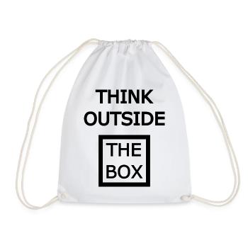 THINK OUTSIDE THE BOX - Drawstring Bag - white - Front