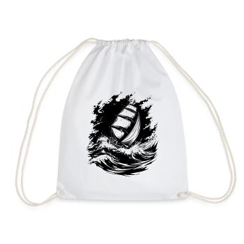 Illustration artistique de voile marin - Sac de sport léger - blanc - Devant