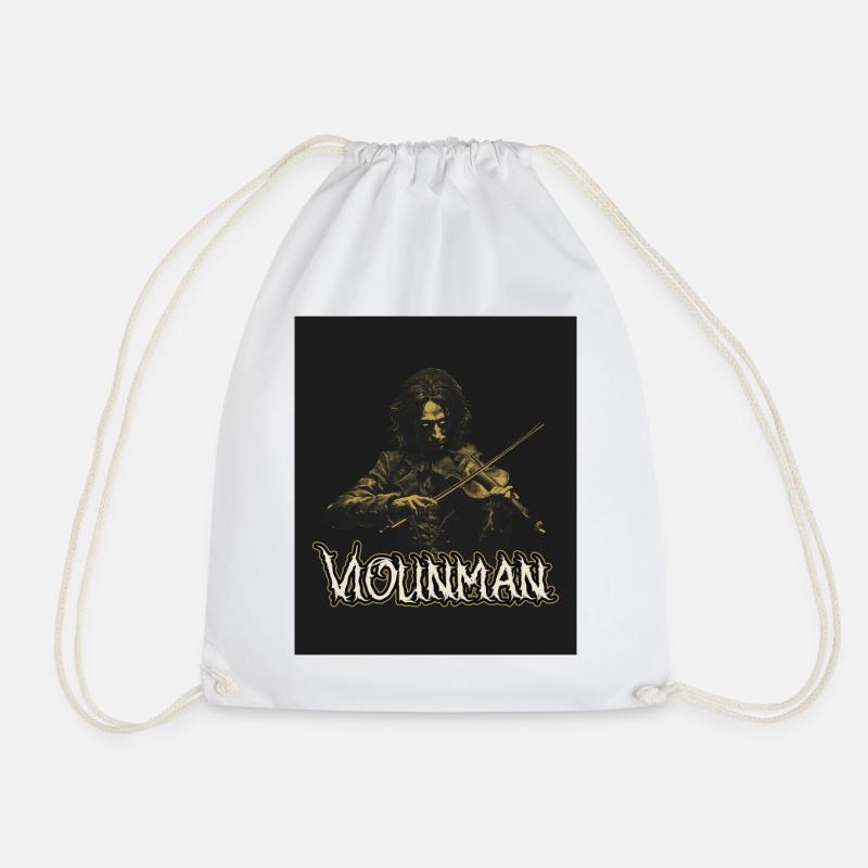 Violinman Dark Violin Power - Drawstring Bag - white