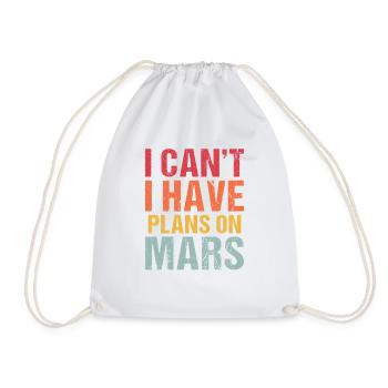 Mars Planet Space Vintage Rocket - Drawstring Bag - white - Front