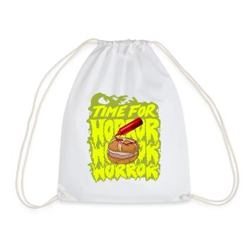 Bayrische Streetwear Halloween Leberkas Ketchup - Turnbeutel - Weiß - Vorne
