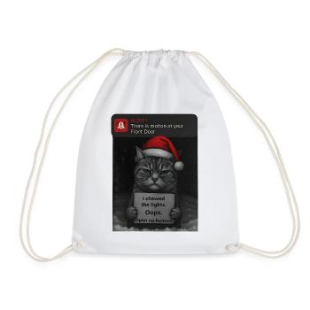 Cat Christmas with funny saying cats - Drawstring Bag - white - Front