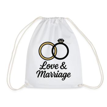 Alliances Amour et Mariage - Love & Marriage - Sac de sport léger - blanc - Devant