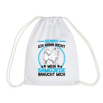 Samojede braucht mich Schlittenhund - Turnbeutel - Weiß - Vorne