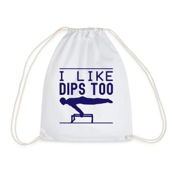 Fitness Fanatics I Like Dips Too Calisthenics Gym - Turnbeutel - Weiß - Vorne