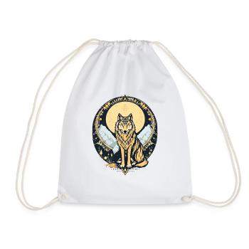 Boho Wolf - Drawstring Bag - white - Front