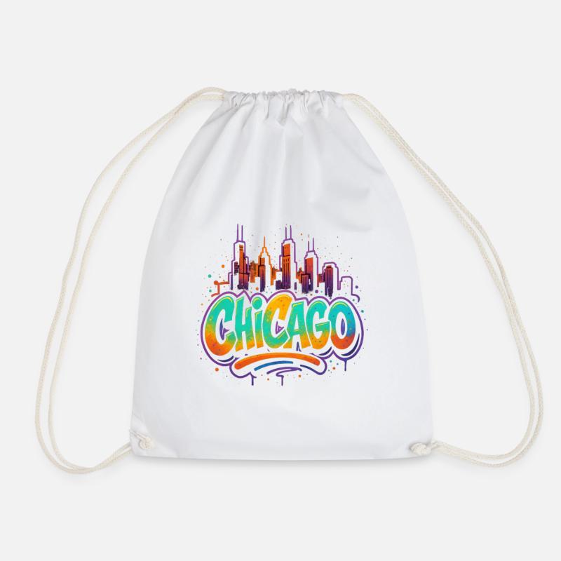Chicago Graffiti Skyline - Turnbeutel - Weiß