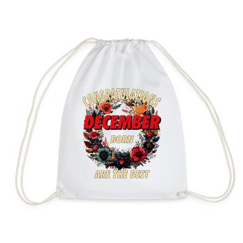CONGRATULATIONS DECEMBER - Drawstring Bag - white - Front