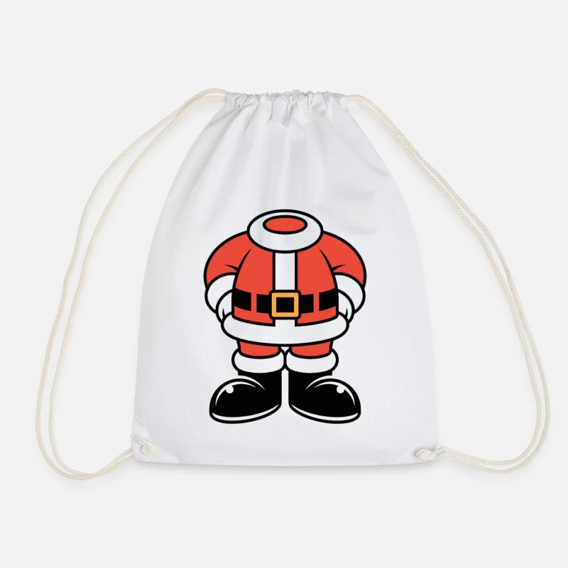 Large Santa silhouette in red - Drawstring Bag - white
