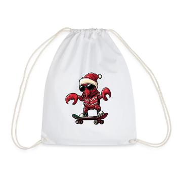 Lobster Crab Christmas Funny - Drawstring Bag - white - Front
