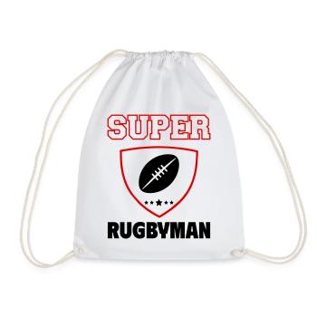 Super rugby player, father's day, christmas - Drawstring Bag - white - Front