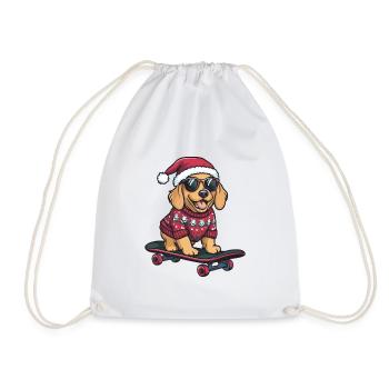 Golden Retriever Chien Noël Drôle Drôle - Sac de sport léger - blanc - Devant
