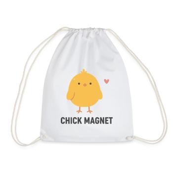 Chick Magnet Charm Tee - Drawstring Bag - white - Front