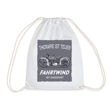 Airstream instead of therapy - Drawstring Bag - white - Front