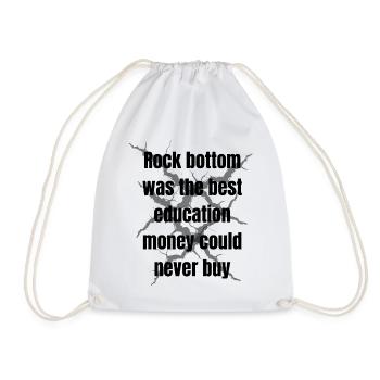 Rock bottom design - Drawstring Bag - white - Front