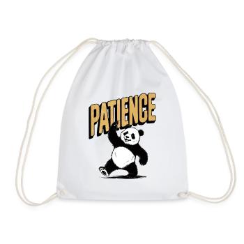 Retro Style Patient Panda Vintage Design - Drawstring Bag - white - Front