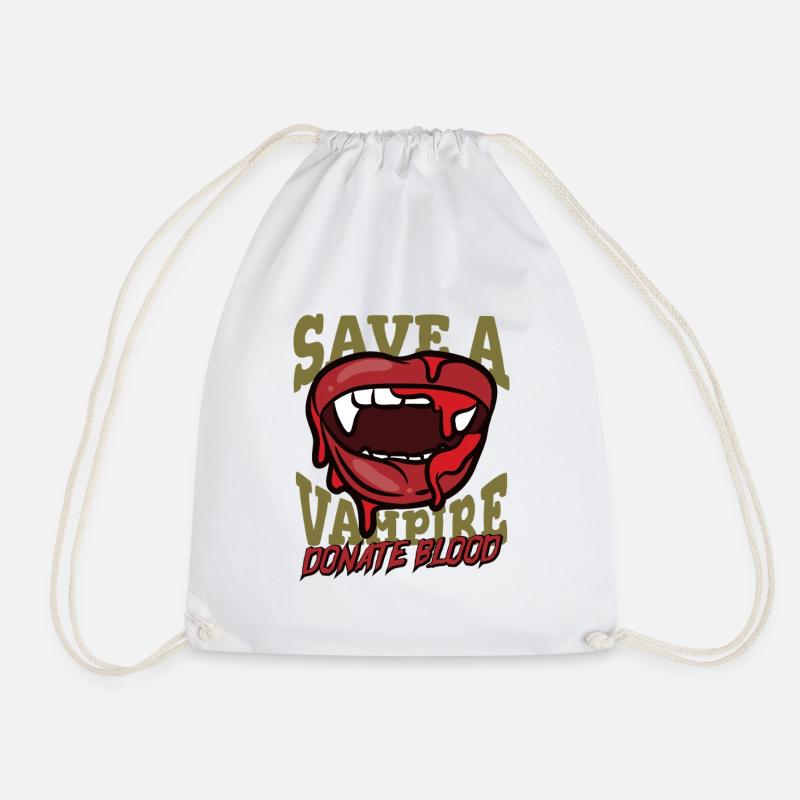 Save a Vampire – Donate Blood - Turnbeutel - Weiß