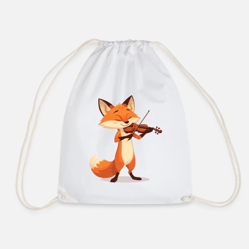 Fuchs Violine Fröhliche Melodien - Turnbeutel - Weiß