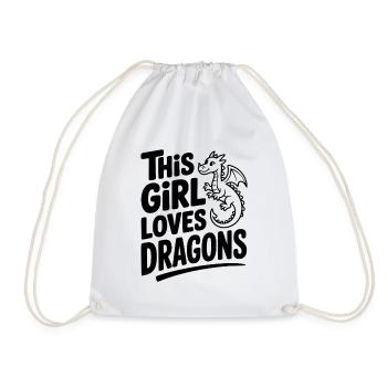 Dieses Mädchen liebt Drachen - Turnbeutel - Weiß - Vorne