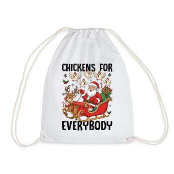 Chickens for Everybody - Drawstring Bag - white - Front