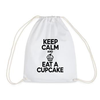 Keep Calm and Eat a Cupcake - Drawstring Bag - white - Front