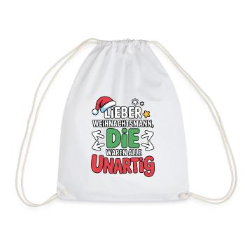 Cher Père Noël Naughty Design - Sac de sport léger - blanc - Devant