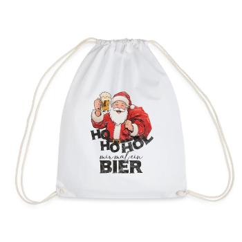Le Père Noël dit apportez-moi une bière - Sac de sport léger - blanc - Devant
