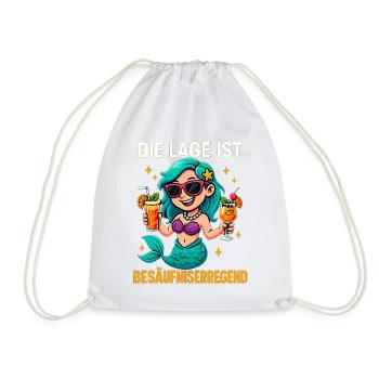 The location is drunken, mermaid - Drawstring Bag - white - Front