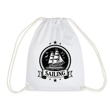 Sailing Sailing Ship Maritim Ahoy - Drawstring Bag - white - Front