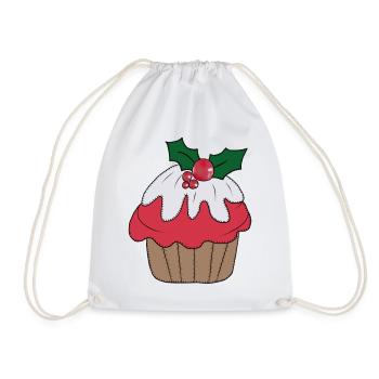 Weihnachtsmuffin - Turnbeutel - Weiß - Vorne