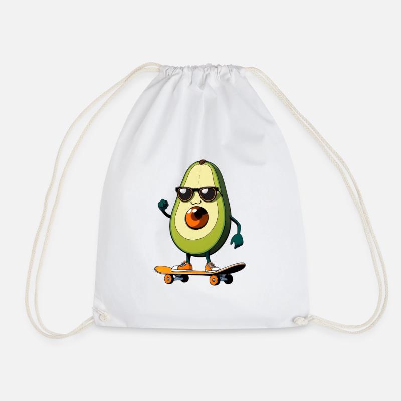Avocado Skateboard Superstar - Turnbeutel - Weiß