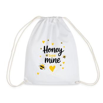 Honigbienen-Mine - Bienen & Gelbes Herz - Turnbeutel - Weiß - Vorne