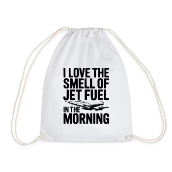 I Love the Smell of Jet Fuel in the Morning - Drawstring Bag - white - Front