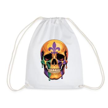 Chemise tête de mort Mardi Gras - Sac de sport léger - blanc - Devant