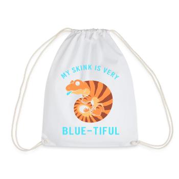 Eidechse Blau Zunge - Turnbeutel - Weiß - Vorne