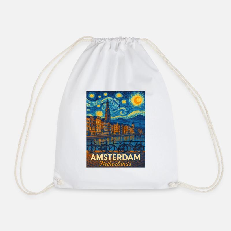 Amsterdam, Pays-Bas - Sac de sport léger - blanc
