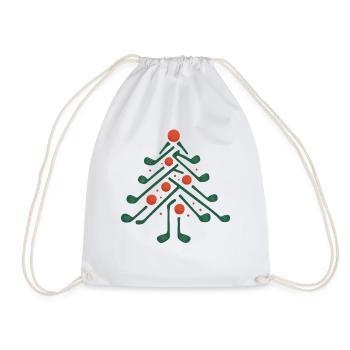 Christmas Golf Tree Golfing Holiday Fun - Drawstring Bag - white - Front