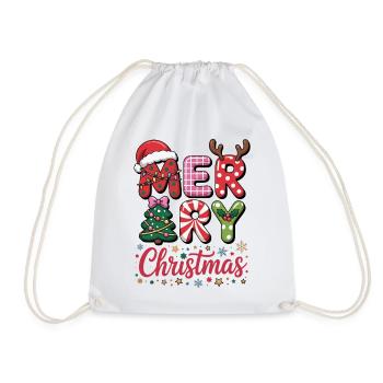 Lettres de Joyeux Noël - Sac de sport léger - blanc - Devant