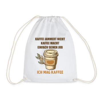 Kaffee Spruch Vintage Becher - Turnbeutel - Weiß - Vorne