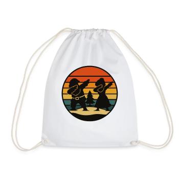 Dabbing Père Noël & Mère Noël Chemise Rétro - Sac de sport léger - blanc - Devant