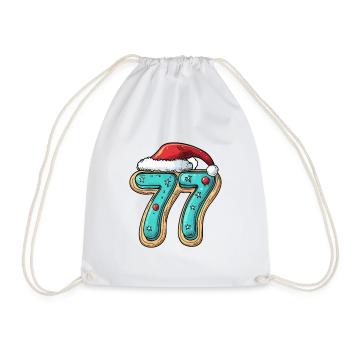 77 Number Cookie Christmas - Drawstring Bag - white - Front