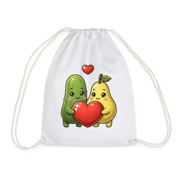 Cœurs Fruits Concombre Poire - Sac de sport léger - blanc - Devant