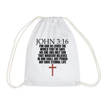 Johannes 3:16 Christliche Gläubigenkirche Johannes - Turnbeutel - Weiß - Vorne