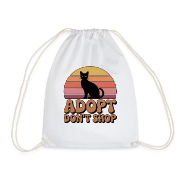 Save Animals: Adopt, Don't Buy - Drawstring Bag - white - Front